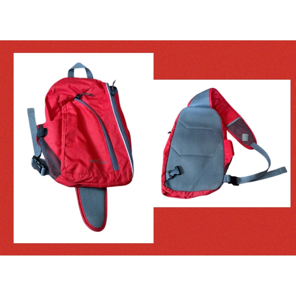 Eddie Bauer Red Sling Backpack Crossbody Bag One Strap Hiking Travel Daypack